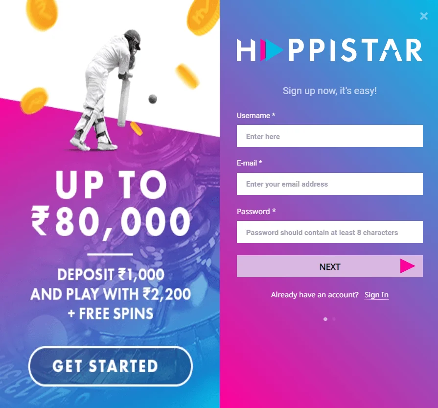 🤔 How to Register and Bet at Happistar Casino?